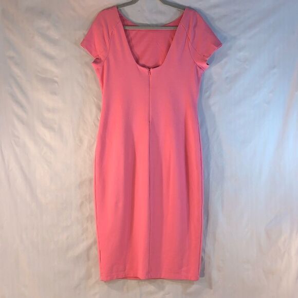 Daniel Cremieux Pink Short Sleeve Mid Length Sheath Dress Scoop Back M - Picture 5 of 10